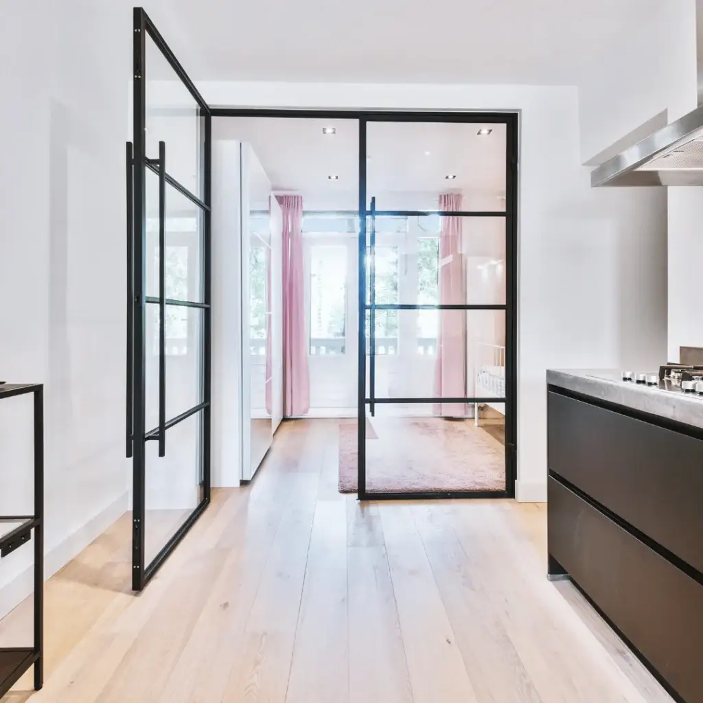 Luxury home interior door and door glass